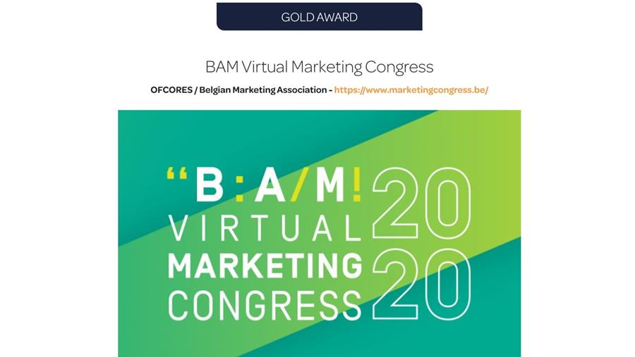 Gold Award pour le BAM Virtual Marketing Congress