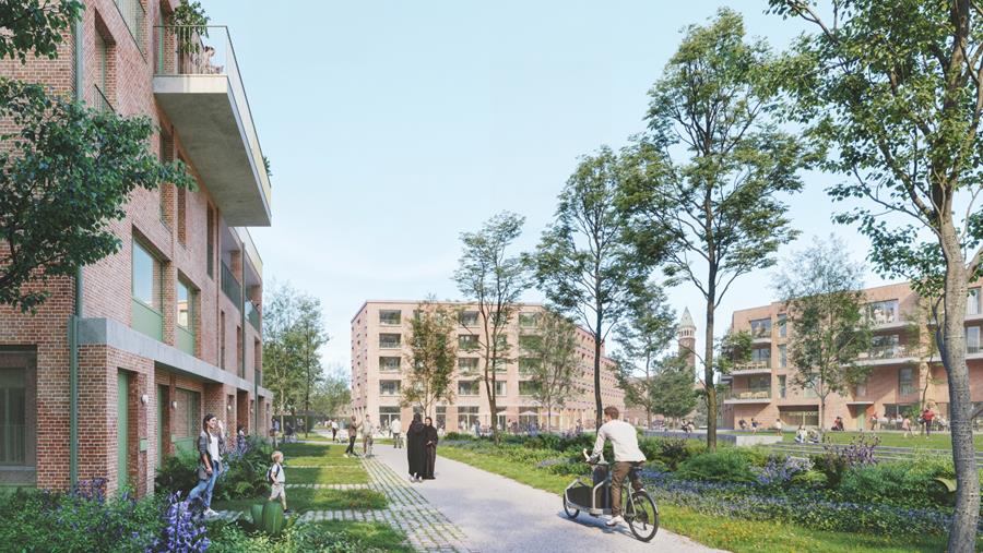 Proposition de conception pour le nouveau quartier sur le site de l'ancien stade Otten